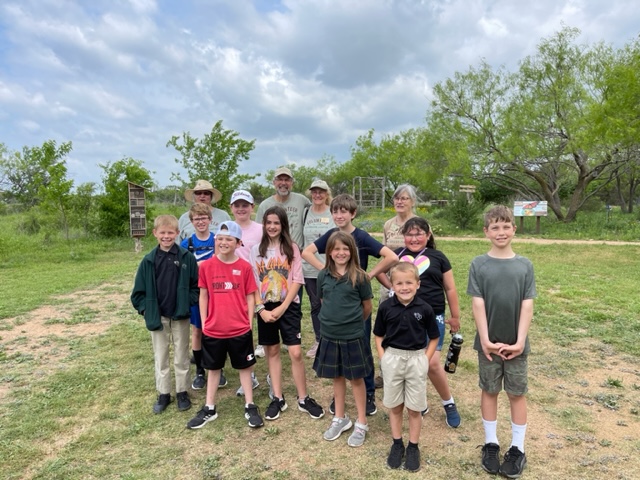 North Texas Academy students and adults visiting Acton Nature Center